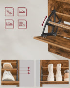 Schuhschrank - Aufbewahrungsschrank für Schuhe - 3 Fächer - aus Holz gemacht - braun