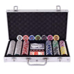 Pokerset – pokerfodral laserchips aluminiumfodral inklusive komplett set – 300 – Silver