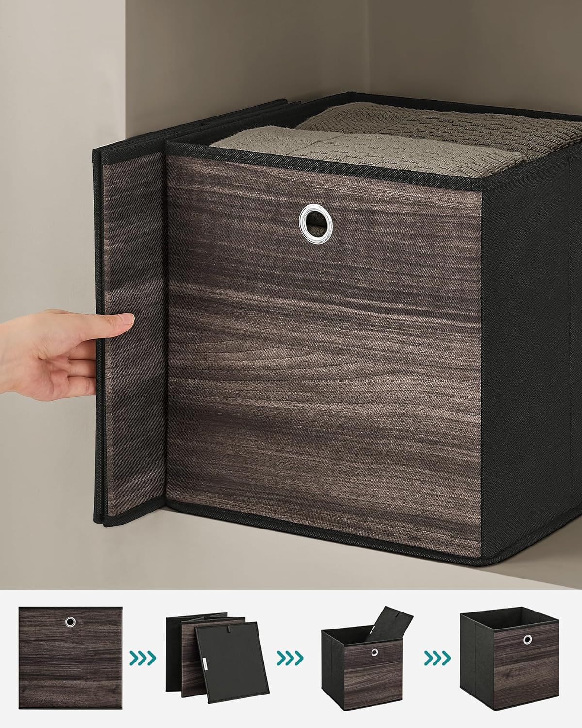 Aufbewahrungsboxen - Aufbewahrungsboxen - Set von 6 - Dunkelbraun