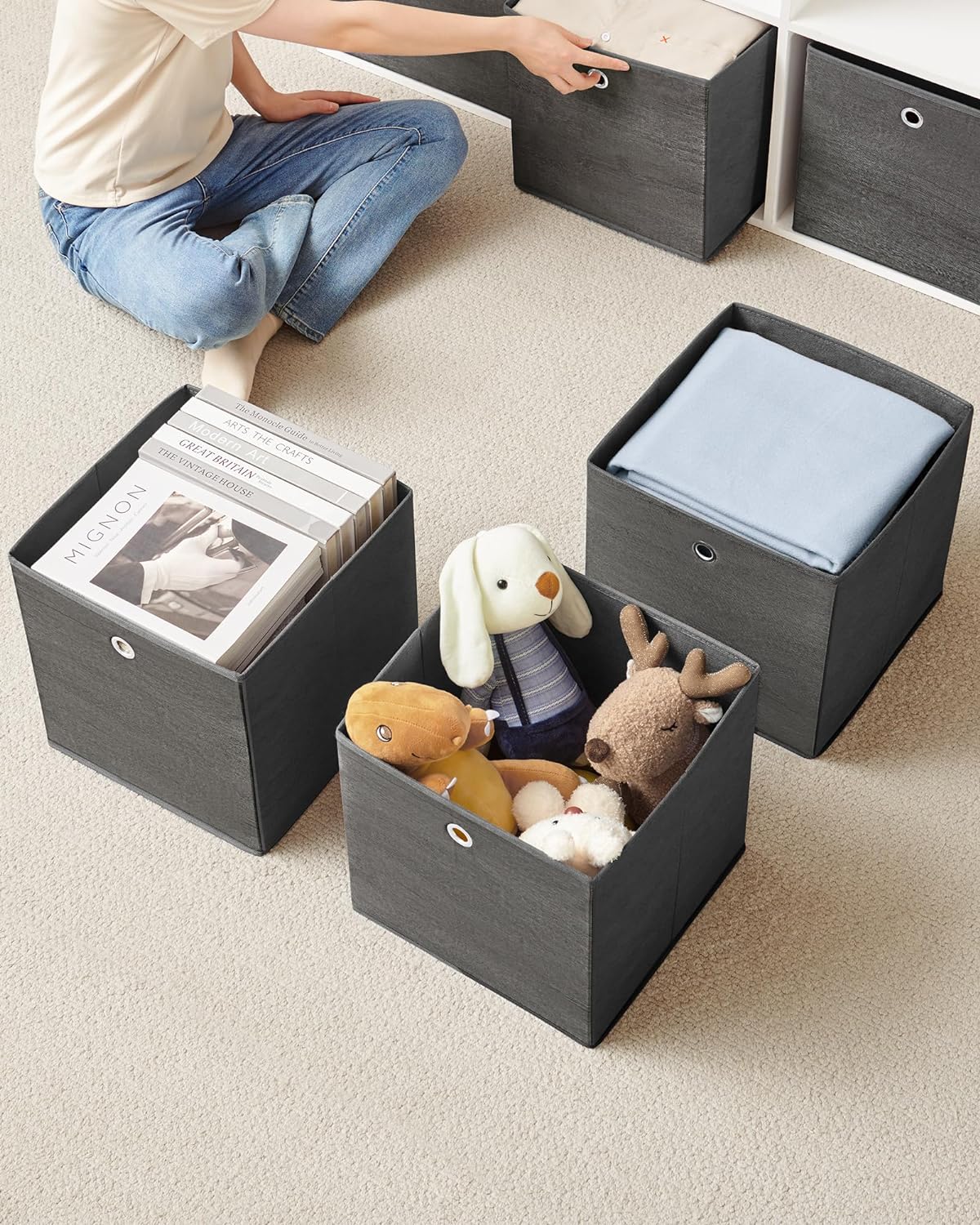 Speicherboxen - Speicherboxen - 6 -Set von 6 - Grau