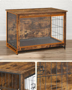 Hundekäfig - Bank - extra stark - Holz/Metallrahmen - braun