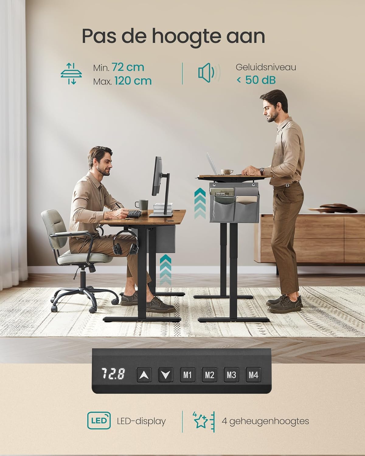 Elektrischer Schreibtisch – höhenverstellbar – mit mehreren Positionen