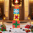 Belyst – Presentlåda 2D Juldekoration Set med LED Ljus staplad – 4 120 cm – Flerfärgad