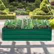 Högbädd – Stål Rektangulär Planteringslåda Höjdträdgårdsbädd För Grönsaker Blommor Krydder Grönt – 100 x 30,5 x 80 cm – Mörkgrön