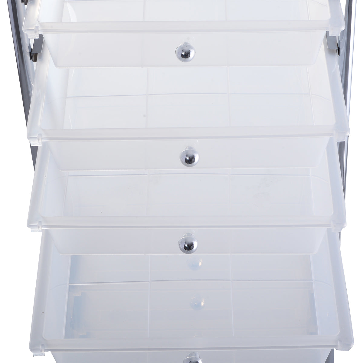 Vagn – med lådor Rullcontainer stapelbara Transparent – 10 – Genomskinlig