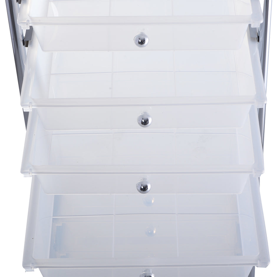 Vagn – med lådor Rullcontainer stapelbara Transparent – 10 – Genomskinlig