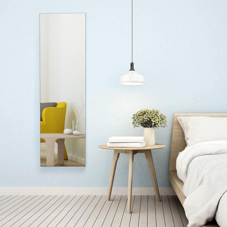 Smyckesskåp – Väggspegel med LED belysning Spegelskåp Svart/ – 120 x 35,5 x 10 cm – Vit