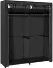 Kleiderschrank mit Bekleidungsstangen - Leinenschrank - Kleidungsständer - faltbar - 140 x 43 x 174 cm