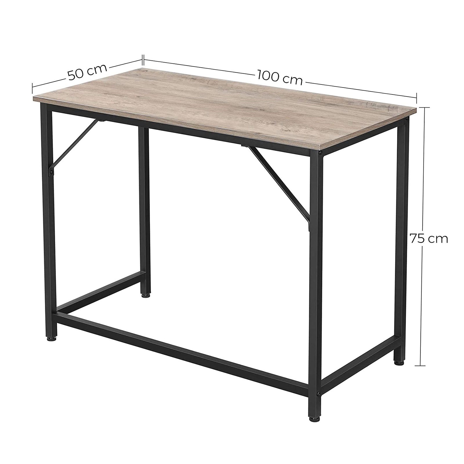 Schreibtisch - SMAL Office - Computertisch - 100 x 50 x 75 cm - Grau/Schwarz