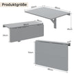 Väggmonterat – hopfällbart bord Platsbesparande – 80 x 60 cm – Grå