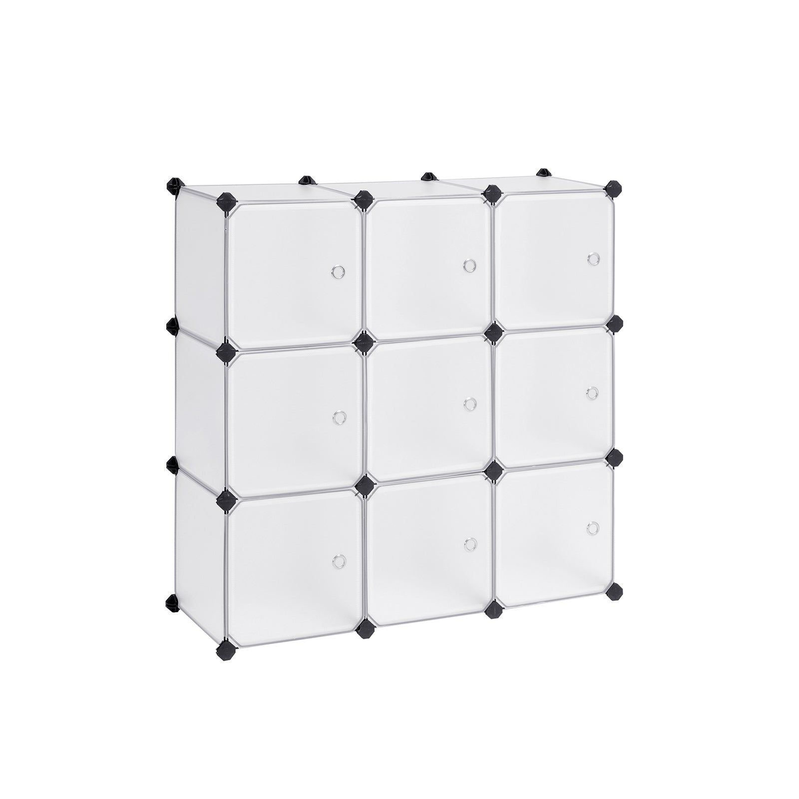 Racking -System - 9 Würfel - mit Türen - Garderobe und Schuhgepäck - Weiß