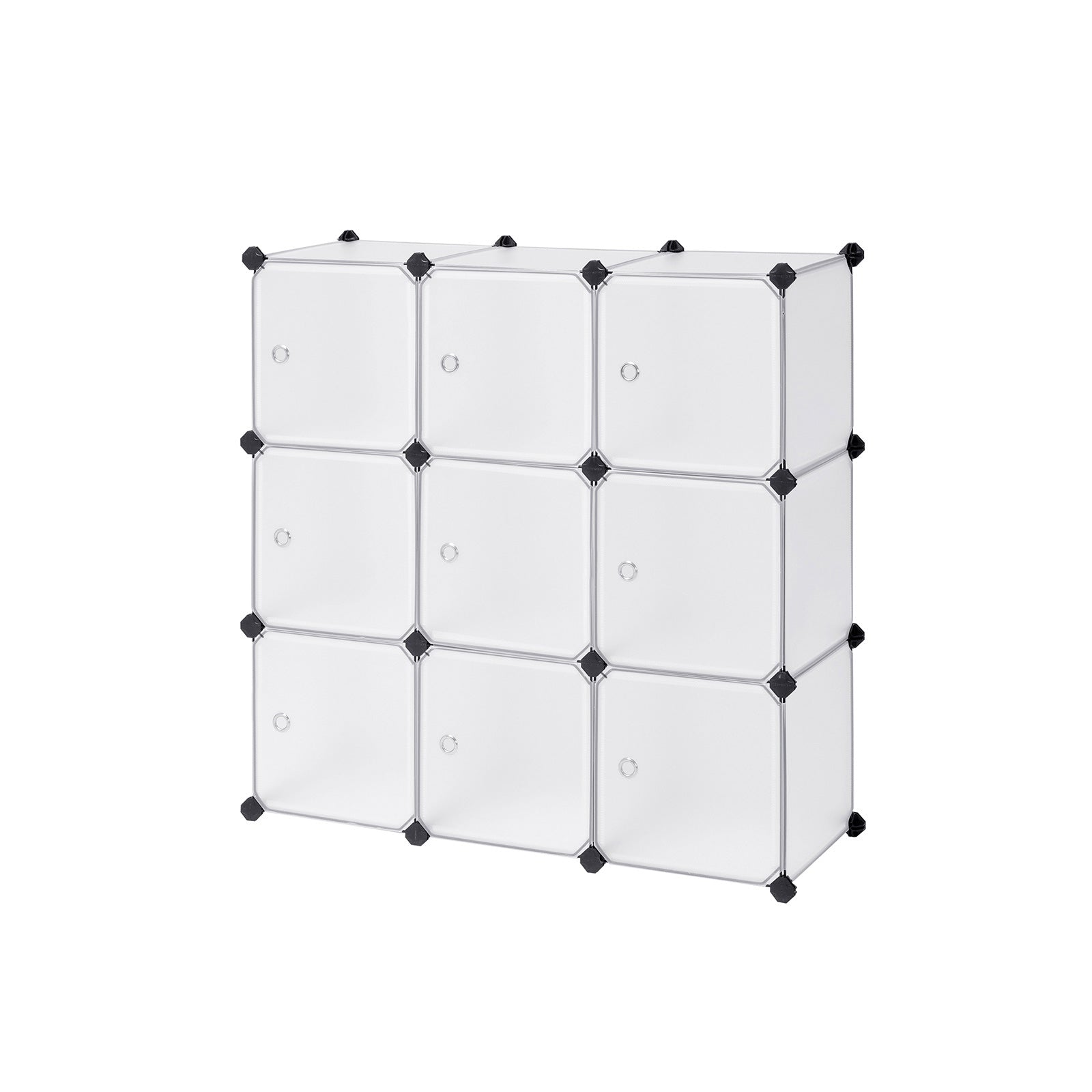 Racking -System - 9 Würfel - mit Türen - Garderobe und Schuhgepäck - Weiß
