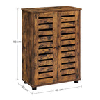 Badezimmerschrank - Holzschrank - 2 französische Türen - Brown