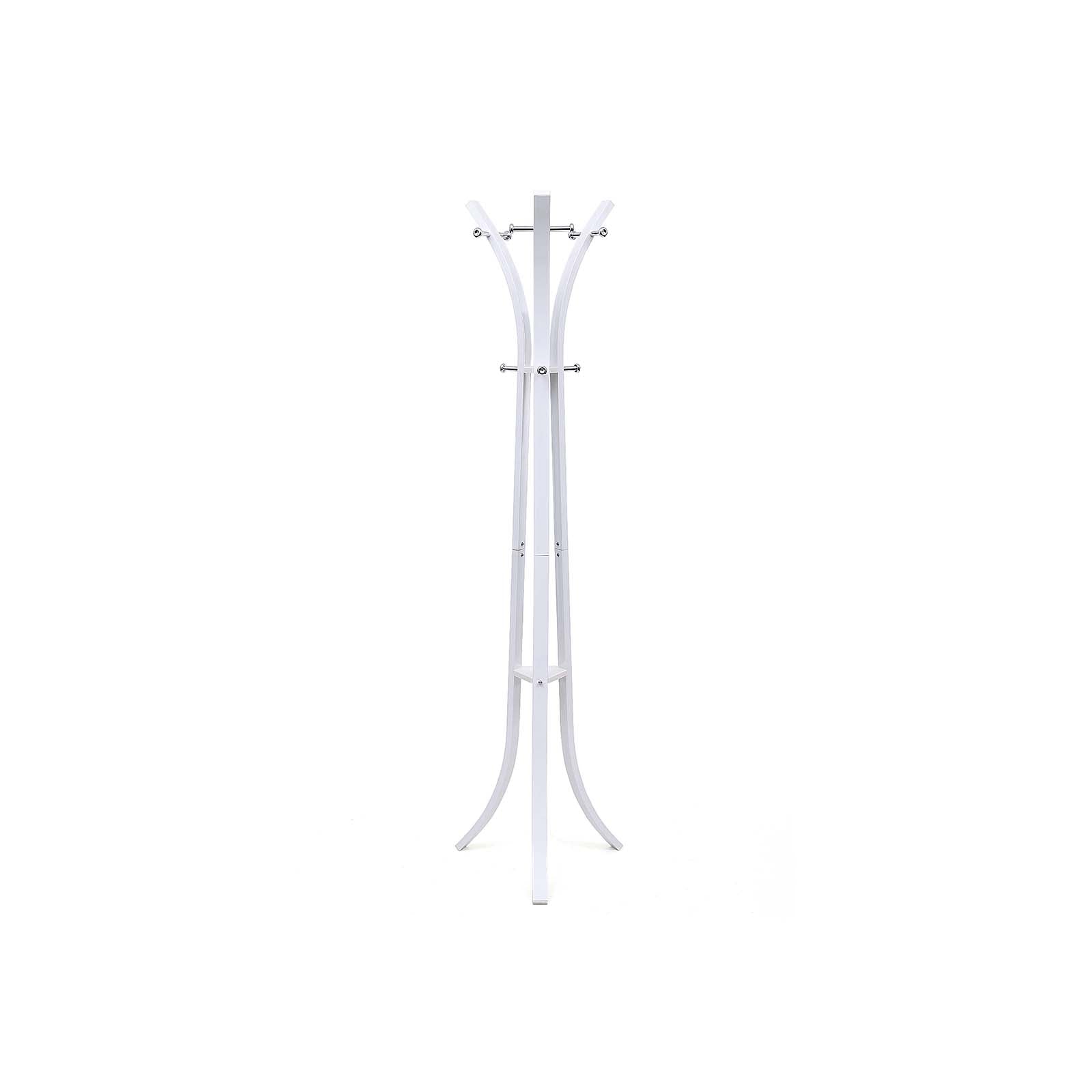 Beschichtsregal - Metall stehend Kleidungsregal - 176 cm hoch - 6 Haken - Weiß