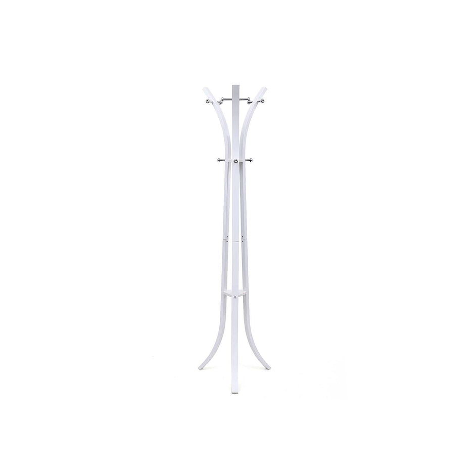 Beschichtsregal - Metall stehend Kleidungsregal - 176 cm hoch - 6 Haken - Weiß