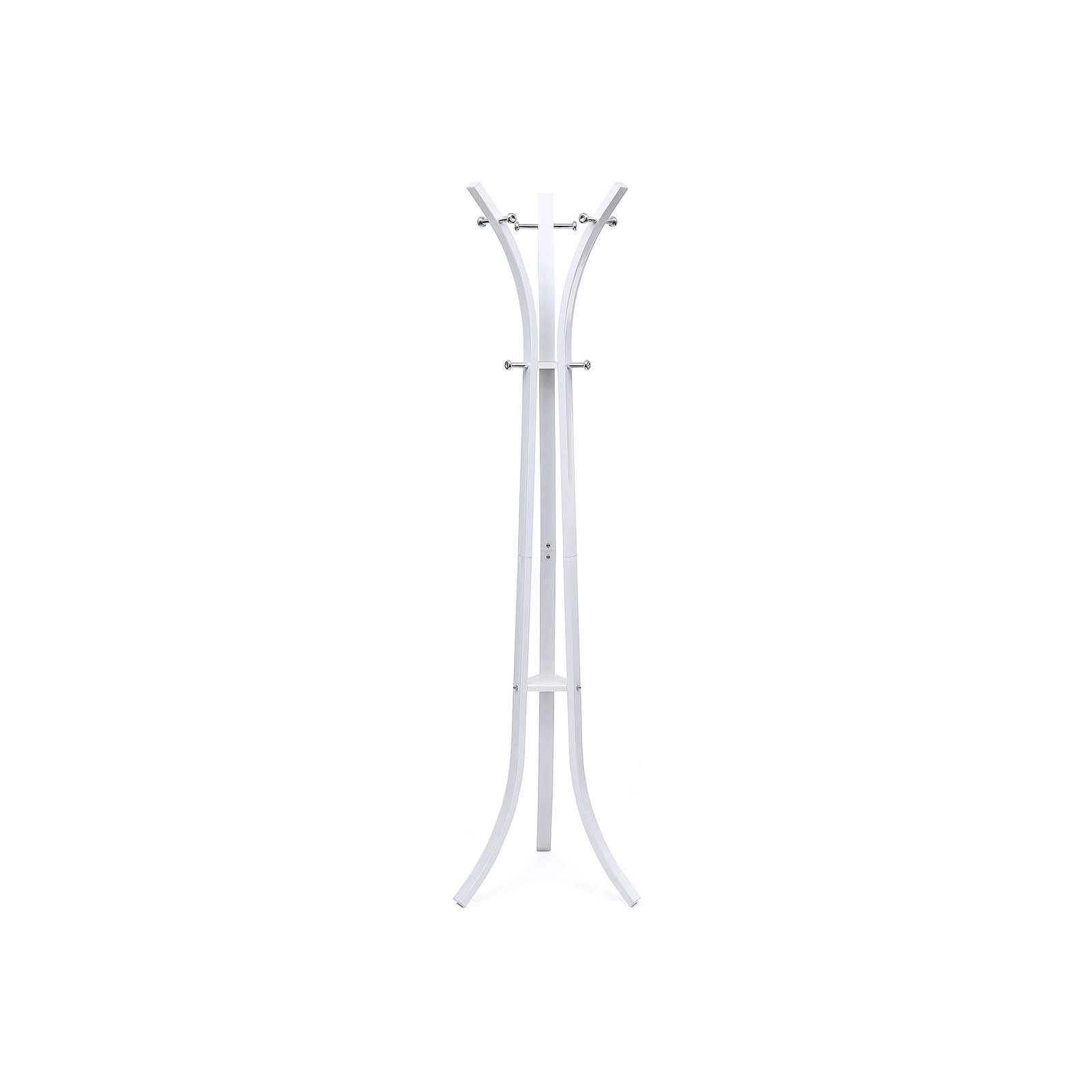 Beschichtsregal - Metall stehend Kleidungsregal - 176 cm hoch - 6 Haken - Weiß