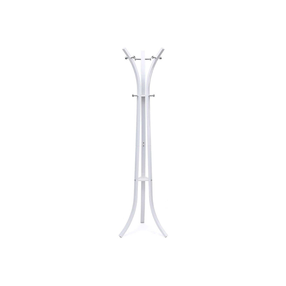 Beschichtsregal - Metall stehend Kleidungsregal - 176 cm hoch - 6 Haken - Weiß