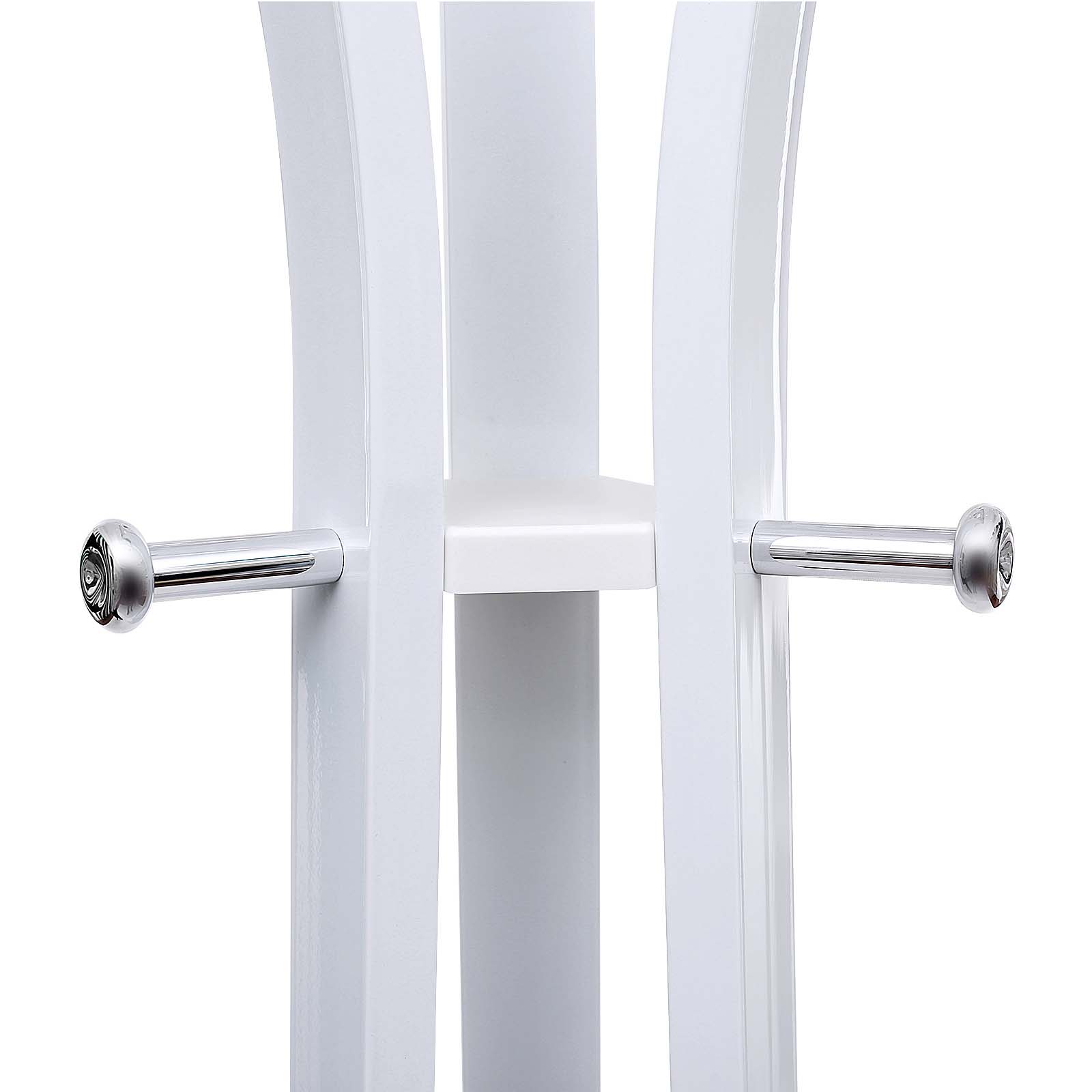 Beschichtsregal - Metall stehend Kleidungsregal - 176 cm hoch - 6 Haken - Weiß