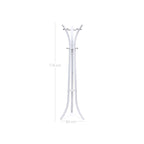 Beschichtsregal - Metall stehend Kleidungsregal - 176 cm hoch - 6 Haken - Weiß