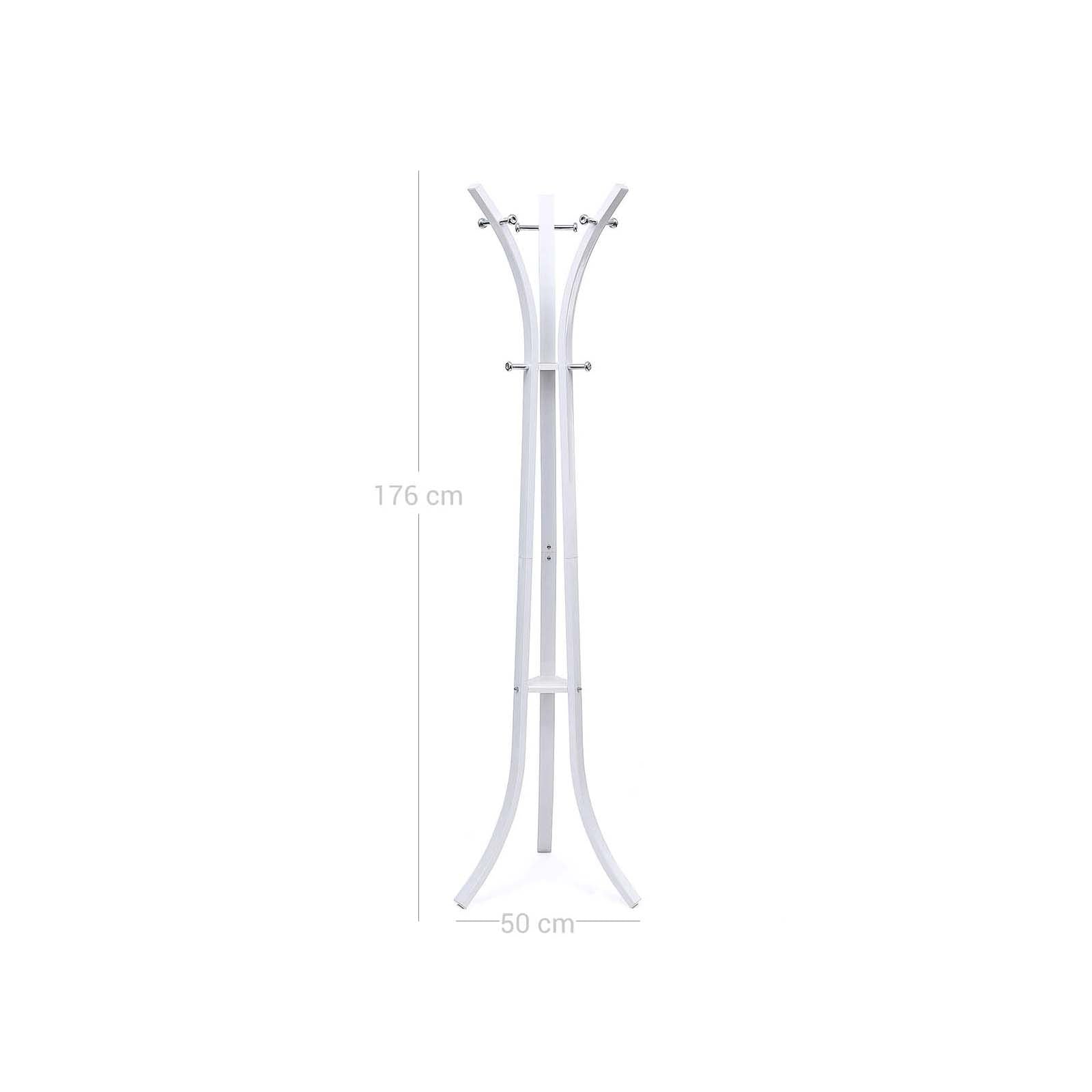Beschichtsregal - Metall stehend Kleidungsregal - 176 cm hoch - 6 Haken - Weiß