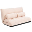 Ihopfällbar – Golvsoffa Sofa säng med Kudd och Ryggstöd steg Inställningsbar Golvfåtölj – 2 6 – Beige