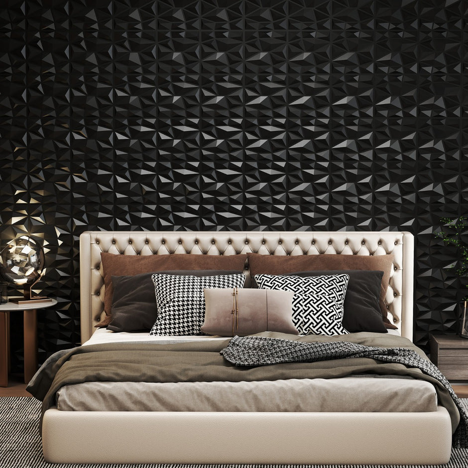 stycken – 3D väggpaneler diamant väggbeklädnad väggdekoration m² – 50 30 x 30 cm 4,5 – Svart