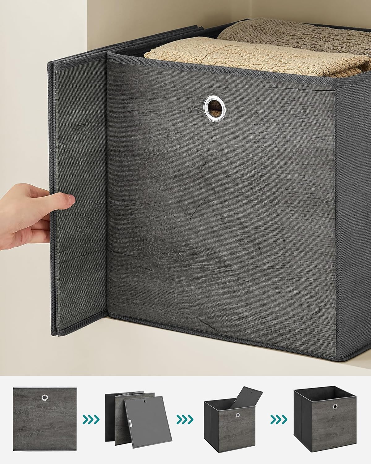 Speicherboxen - Speicherboxen - 6 -Set von 6 - Grau