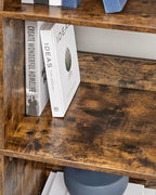 Lagerschrank - Bücherregal - mit 9 Fächern - aus Holz und Metallrahmen - braun