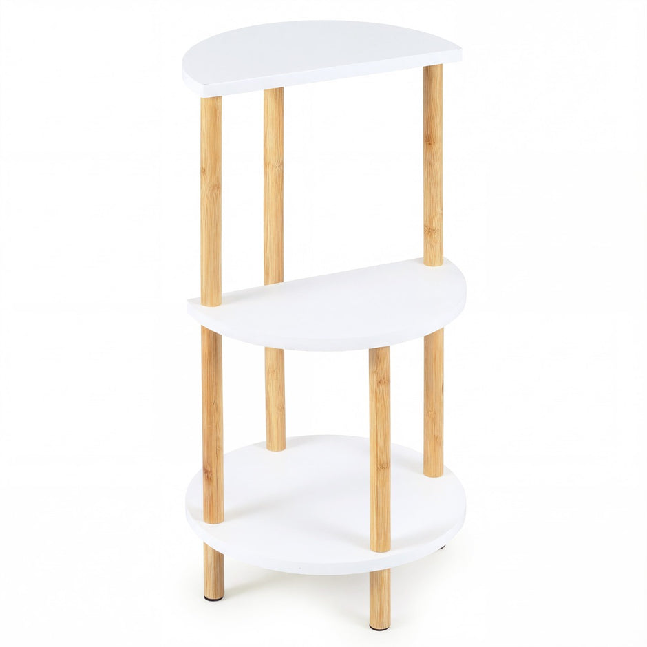 pack – sidobord våningar runt i bambu Nattduksbord Soffbord + – 2 3 – Natur + vit
