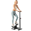 Stepper – för träning Twist Stair med höjdjusterbart handtag och halkfria pedaler – Svart