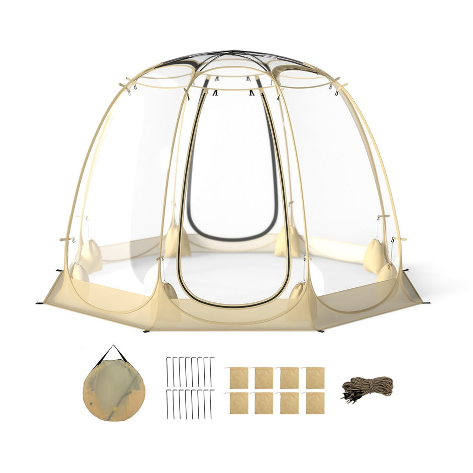 630° – transparent PVC tält Pop Up Bubble Bubbel för personer – 5-6 265 x 265 cm – Genomskinlig