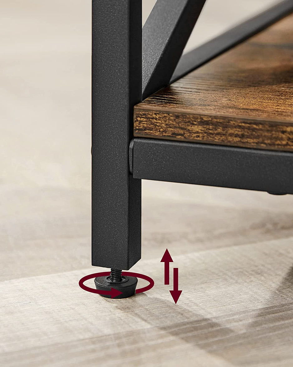 Couchtisch - Wohnzimmertisch - mit verstecktem Lagerraum - Vintage Brown -black