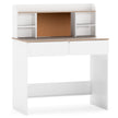 Barnskrivbord – stabilt träskrivbord med korktavla laddstation rymligt vitt – Vit