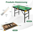 Fällbart – biljardbord med tillbehörsset poolbord köer kritor triangel och borste – 2 2 122 x 64 x 78 cm – Grön