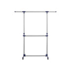 Kleidungsstange-optimierbare 2-Stäbchen-On-Räder-einstellbare 113-198 cm