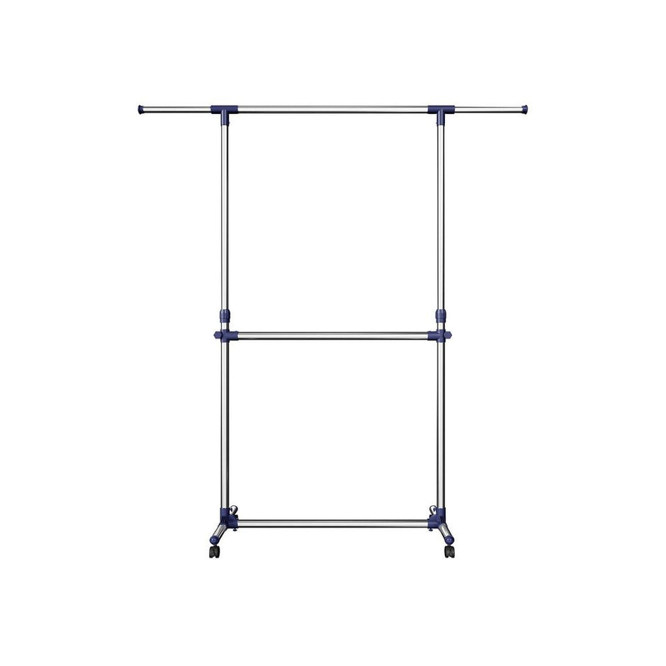 Kleidungsstange-optimierbare 2-Stäbchen-On-Räder-einstellbare 113-198 cm