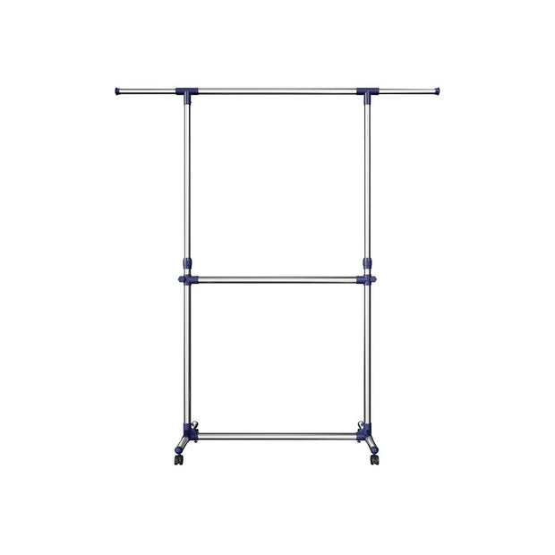 Kleidungsstange-optimierbare 2-Stäbchen-On-Räder-einstellbare 113-198 cm