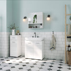 Badezimmerschrank - klein - "moderne Kerben"