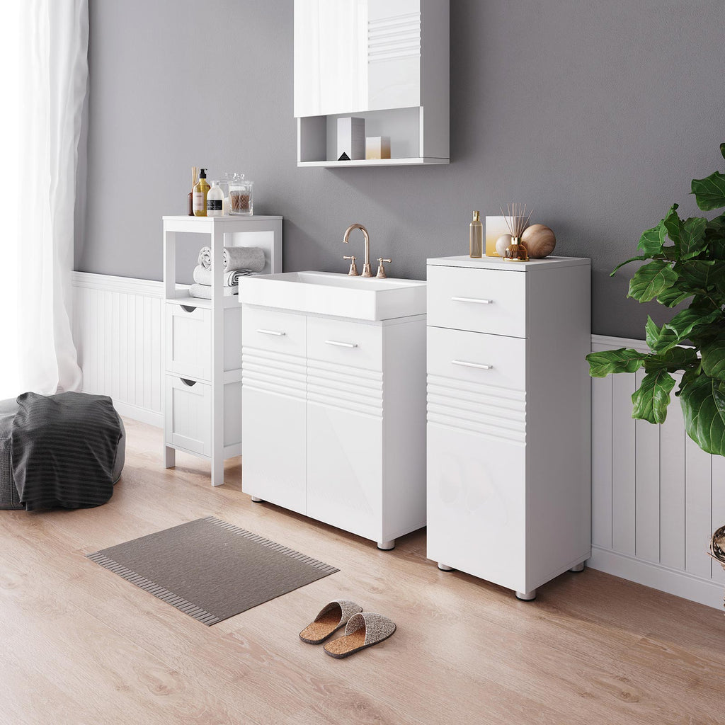Badezimmerschrank - klein - "moderne Kerben"