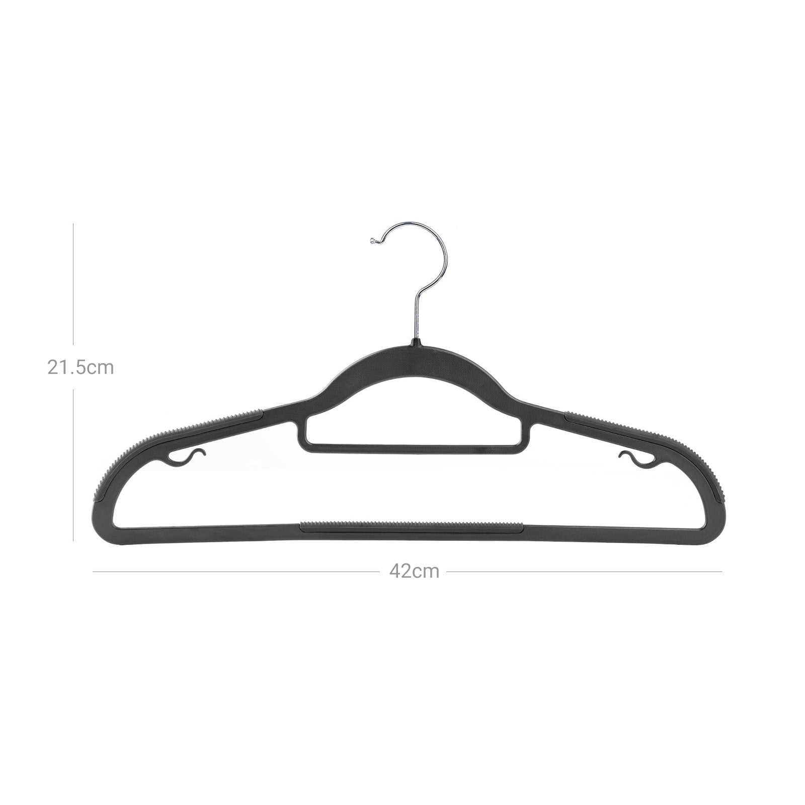 Bekleidungsbügel - Anti -Slip - Set von 50 - Grau