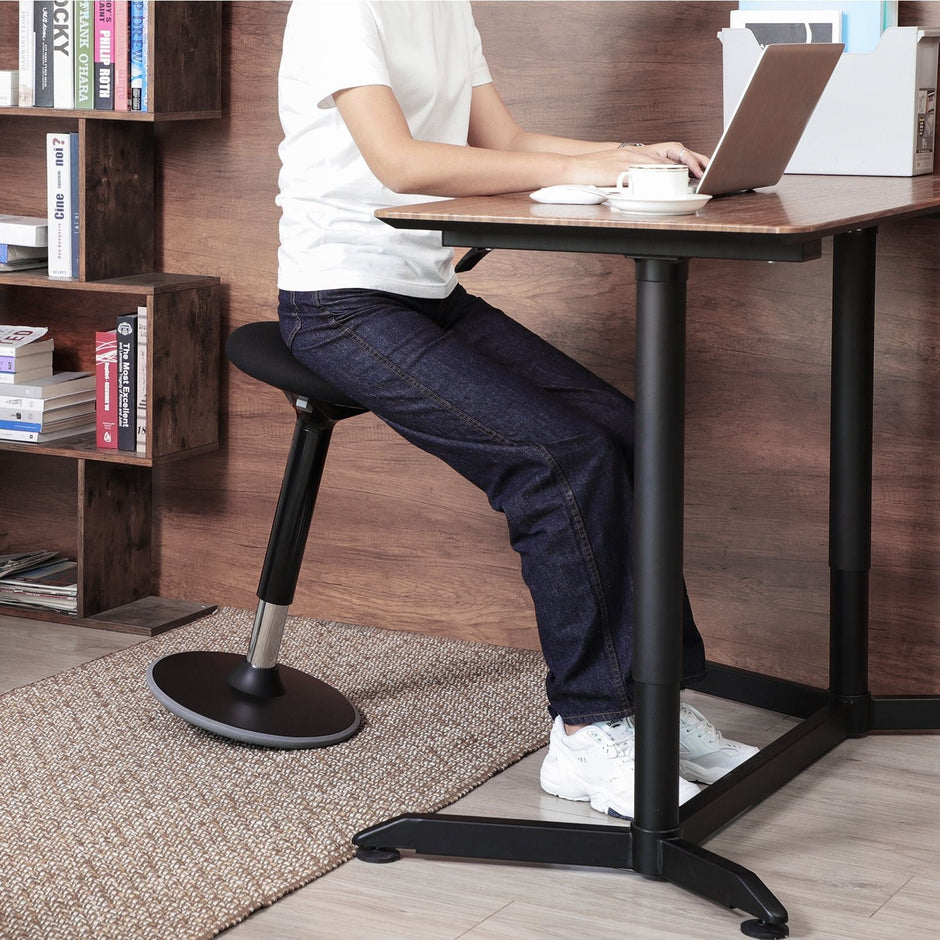 Arbeitshocker - Bürostuhl ohne Rückenlehne - 360 ° Rotatable - 50-65 cm - Schwarz