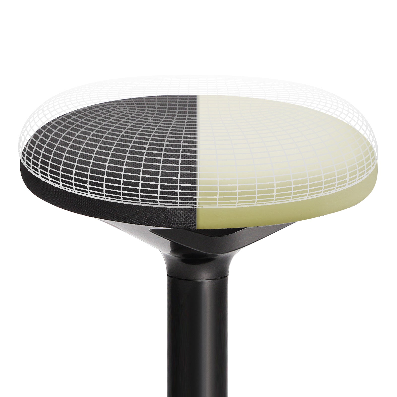 Arbeitshocker - Bürostuhl ohne Rückenlehne - 360 ° Rotatable - 50-65 cm - Schwarz