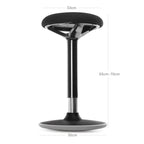 Arbeitshocker - Bürostuhl ohne Rückenlehne - 360 ° Rotatable - 50-65 cm - Schwarz