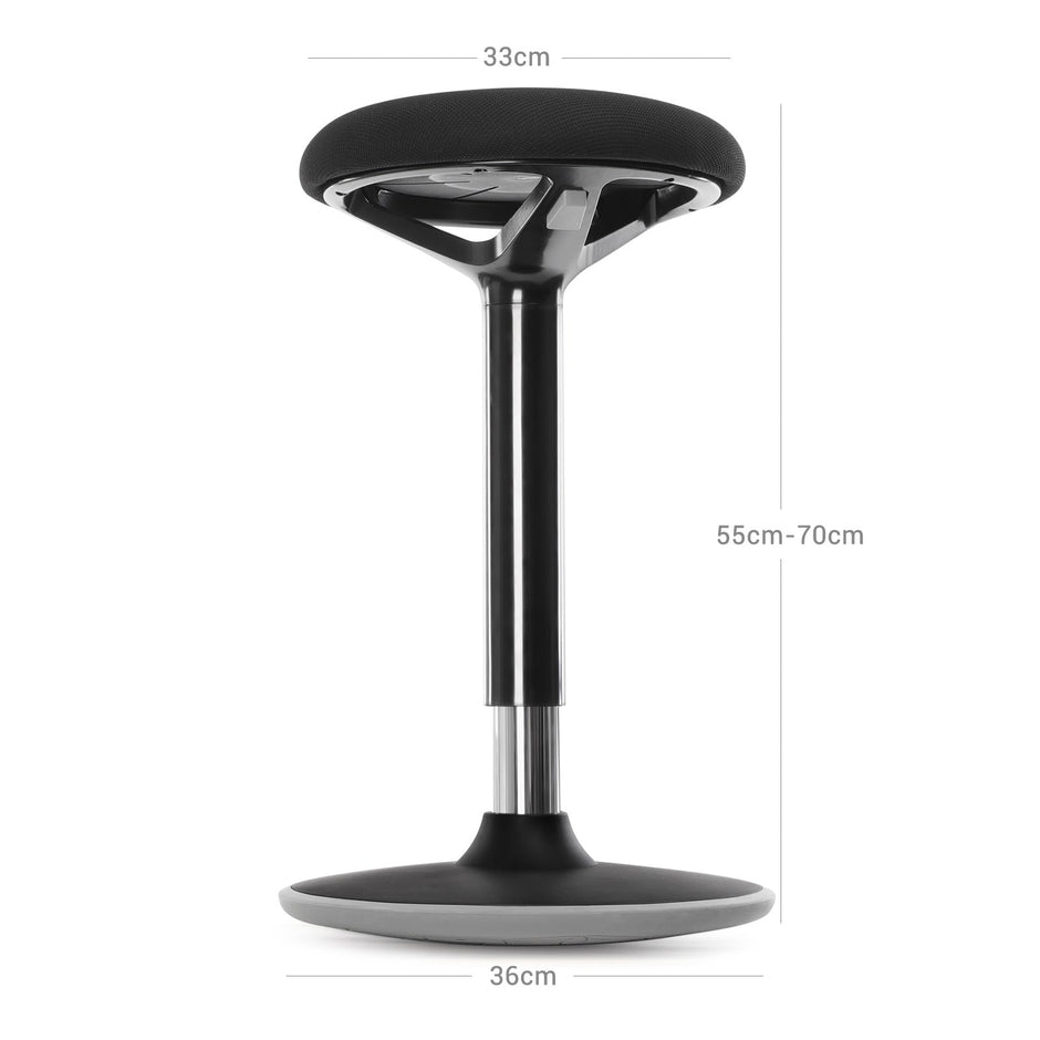 Arbeitshocker - Bürostuhl ohne Rückenlehne - 360 ° Rotatable - 50-65 cm - Schwarz