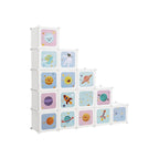 Lagerschrank - Kinderschrank mit Türen - Plastikschuh Rack - Weiß