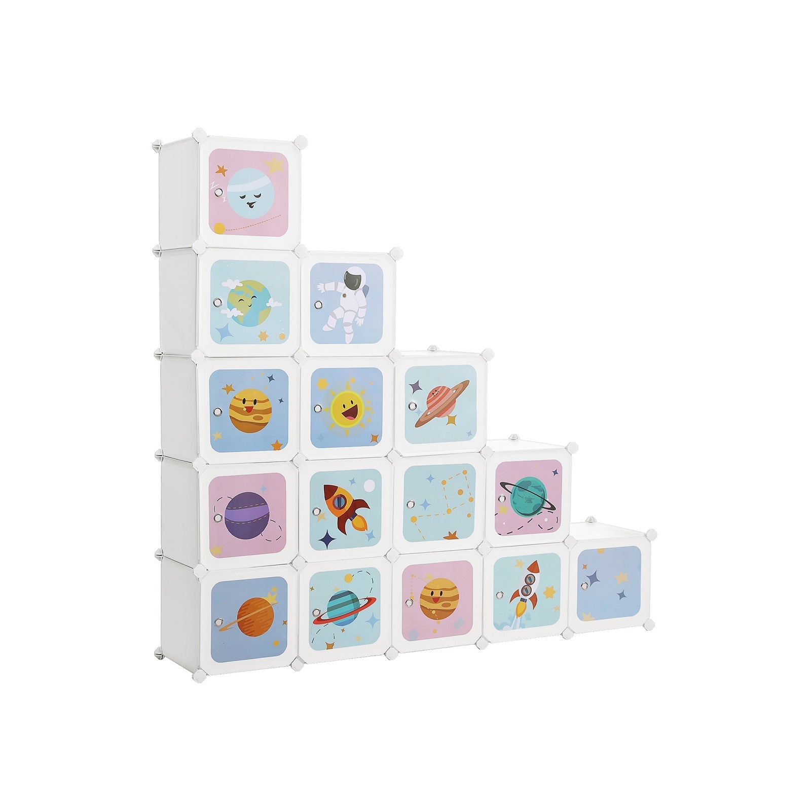 Lagerschrank - Kinderschrank mit Türen - Plastikschuh Rack - Weiß