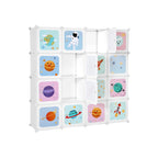 Lagerschrank - Kinderschrank mit Türen - Plastikschuh Rack - Weiß