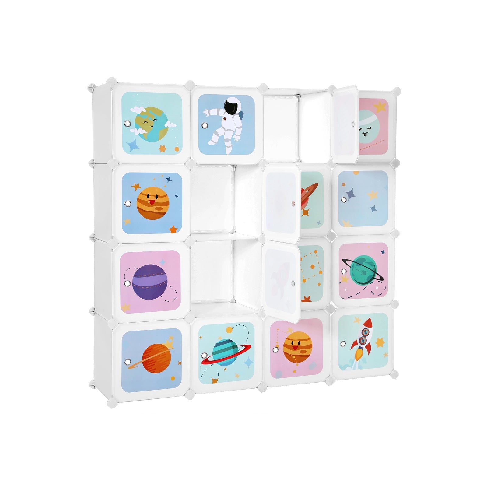 Lagerschrank - Kinderschrank mit Türen - Plastikschuh Rack - Weiß