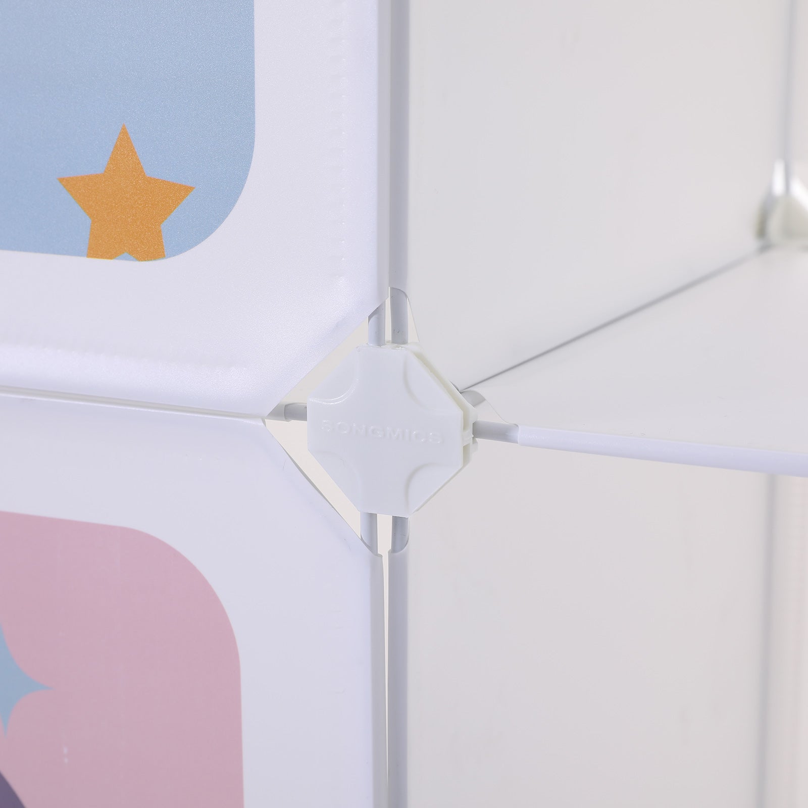 Lagerschrank - Kinderschrank mit Türen - Plastikschuh Rack - Weiß