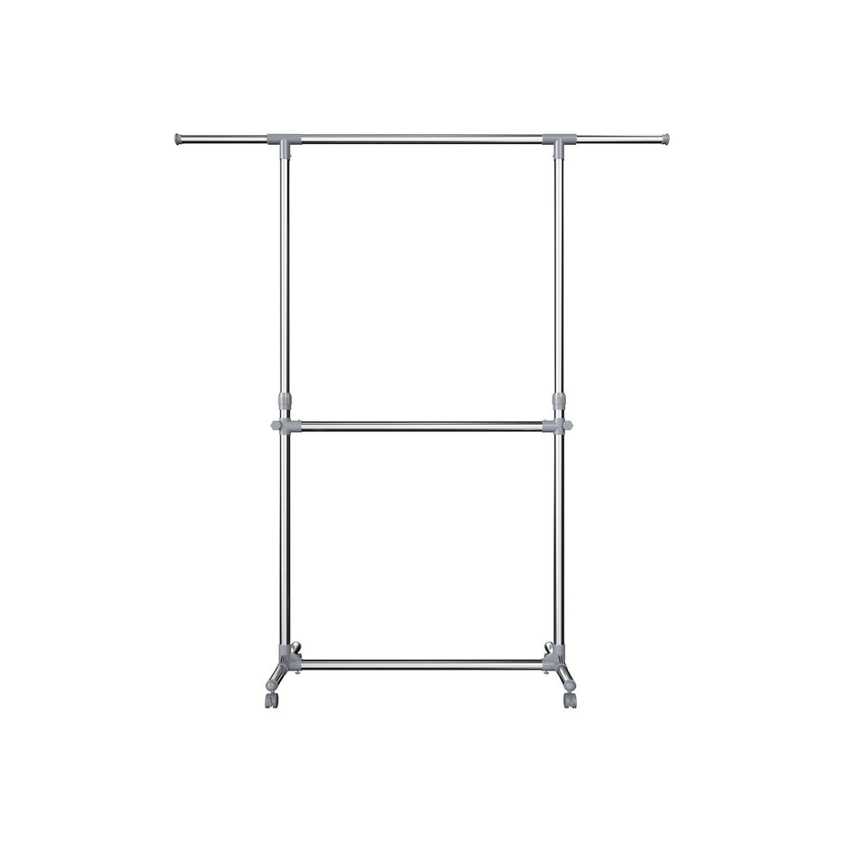 Kleidungsstange-optimierbare 2-Stäbchen-On-Räder-einstellbare 113-198 cm